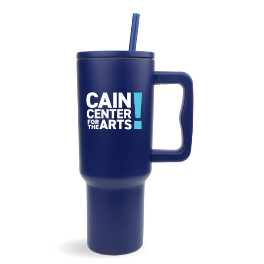 Cain Center 40 oz. Matte Navy Handled Tumbler
