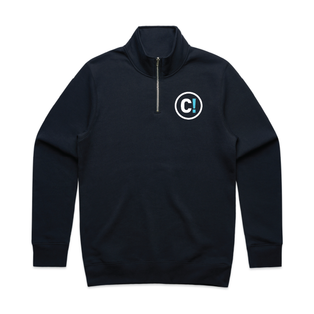 Navy Half-zip Crewneck Sweater