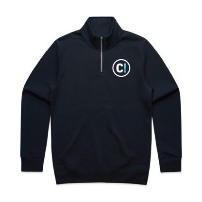 Navy Half-zip Crewneck Sweater