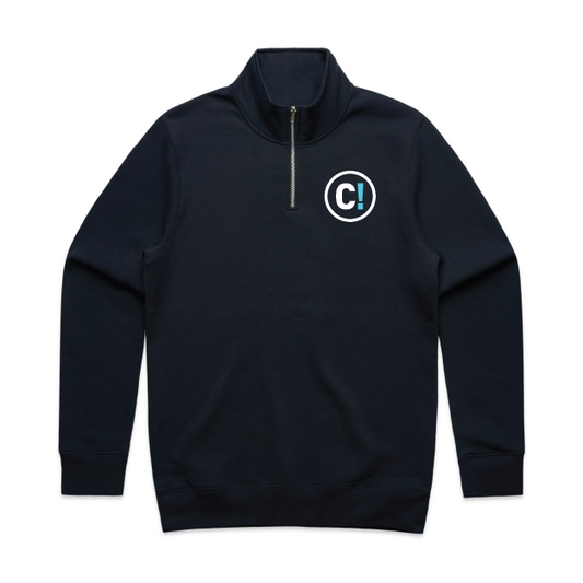 Navy Half-zip Crewneck Sweater